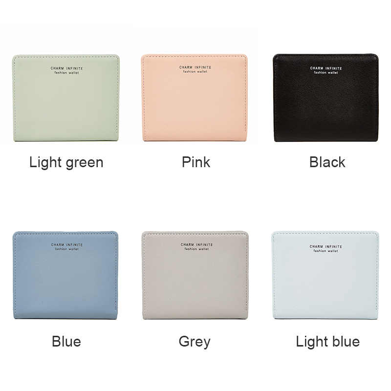 Ultratynn sammenleggbar lommebok for kvinner, minilommebok, kredittkortveske, søt kort myntpung, enkel,