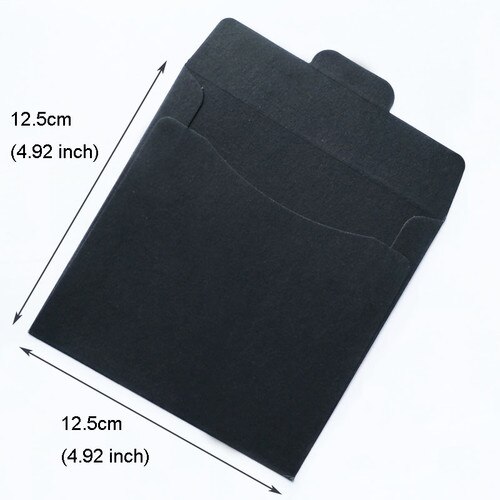 5 uds. CD de sobres de Kraft, caja cuadrada de CD para almacenamiento de fotos en DVD, rojo, negro y blanco, sobres de tarjetas de de papelería, suministros para oficina y escuela: 5pcs black