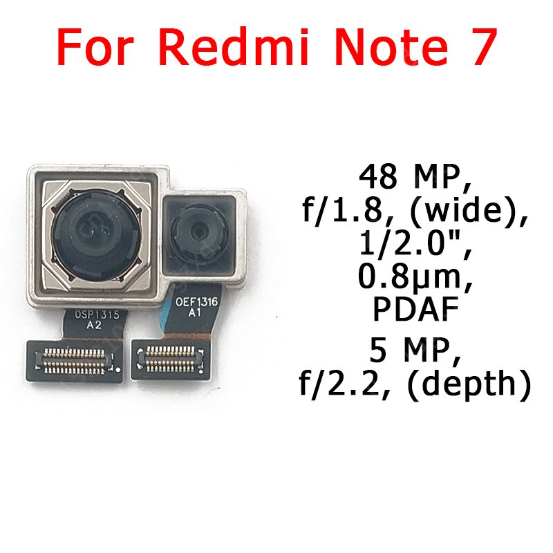 Originele Voor Achter Back Camera Voor Xiaomi Redmi Note 7 Belangrijkste Facing Camera Module Flex Kabel Vervangende Onderdelen: Redmi Note 7 Back