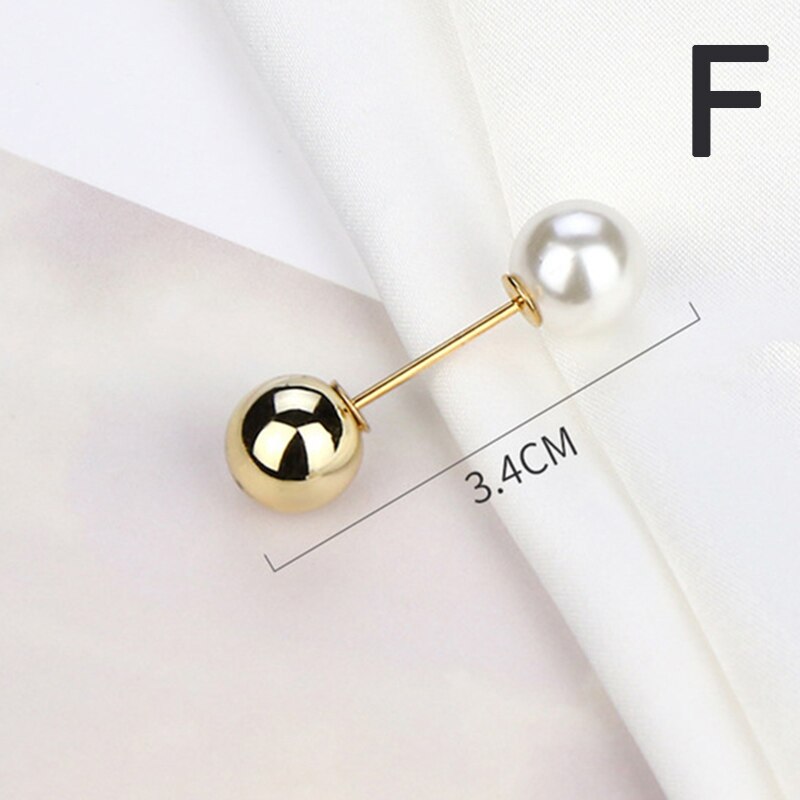 Broches de Cuentas grandes para ropa de mujer, Pin de solapa de perlas, broche de vestido, pines, insignia, accesorios, barato, novedad: F