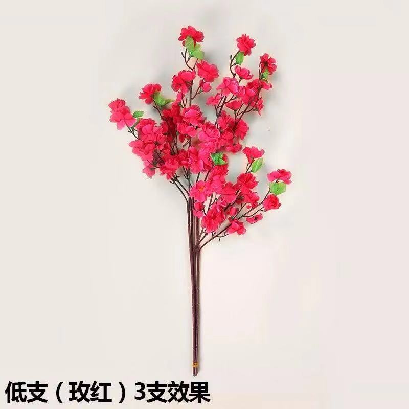 120CM Artificial Cherry Tree Spring Plum Blossom Peach Branch Silk Flower Tree Simulation Flower Wedding Home Decoration: Red / 120cm
