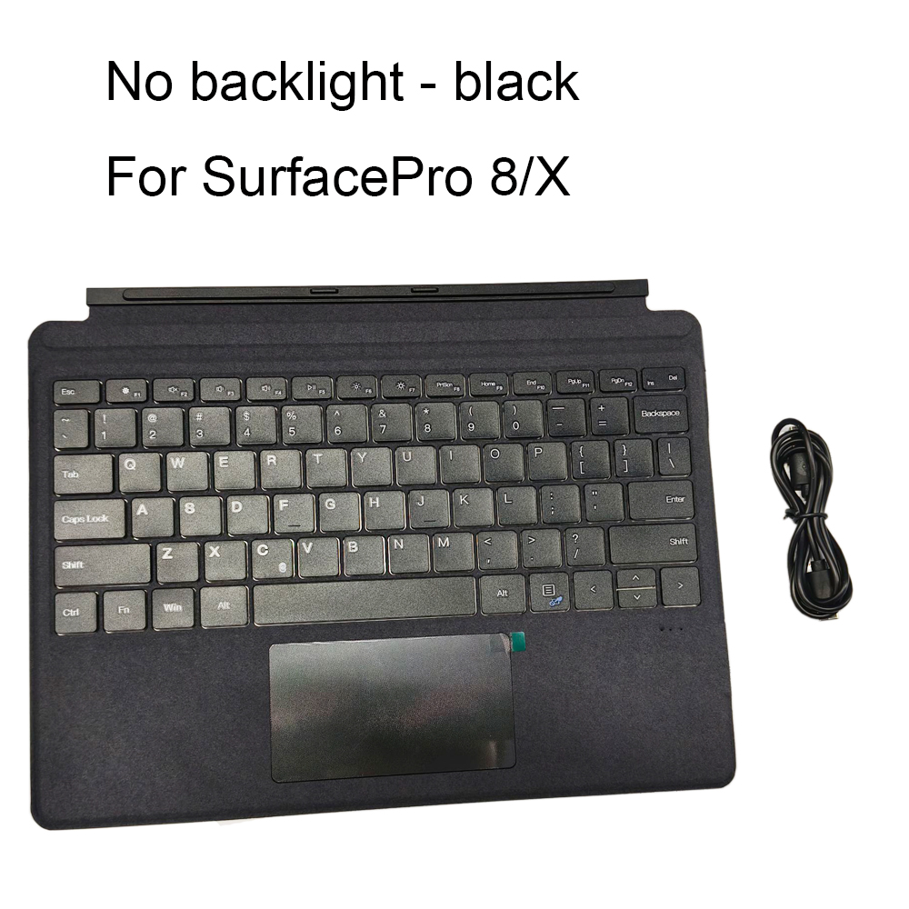 Voor Surface Go1/2/3 Oppervlak Pro3/4/5/6/7/7 + Surface Pro8/X Bluetooth-Compatibel Keyboard Backlit Trackpad Wireless: Pewter