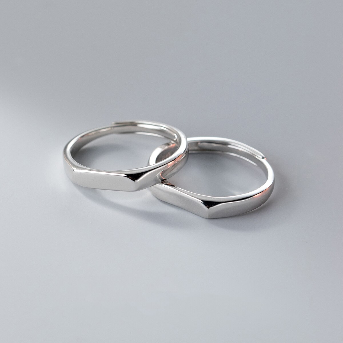 2022 925 silber partnerringe für damen, minimalistisch, schlicht, geometrisches, offenes, verstellbares design, hochzeitsschmuck