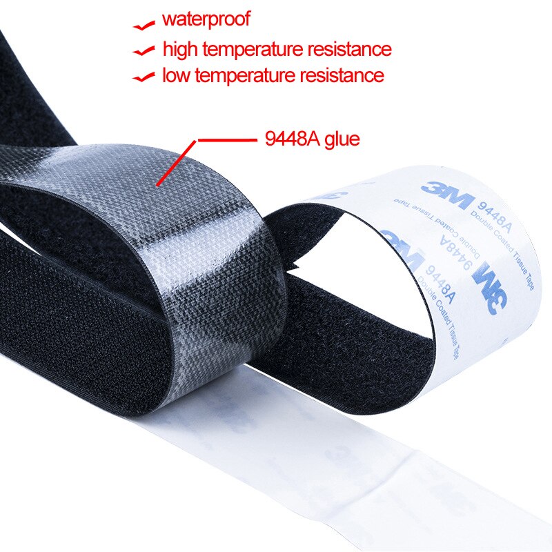 100CM/Pairs 16/20/25/30/38/50/100MM Magic Velcro Tape with Glue for DIY
