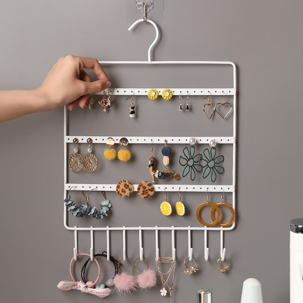 10 ganchos de pared para pendientes, organizador de joyas, organizador de pendientes, soporte para colgar, exhibidor, soporte, estante, colgador de joyería