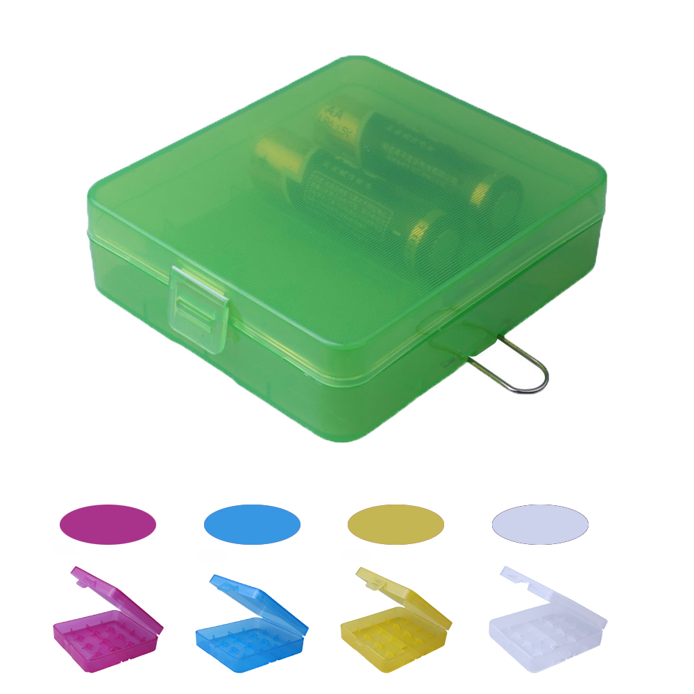 Battery Storage Box Case for 4 x 18650 Batteries Store Boxes Holder Transparent Container