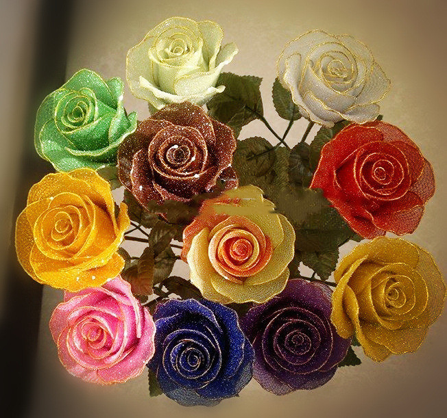 2pcs Silver Nylon Stocking Flowers Material DIY High-density Silk Stocking Making Simulation Flowers Handmade Ronde Flower
