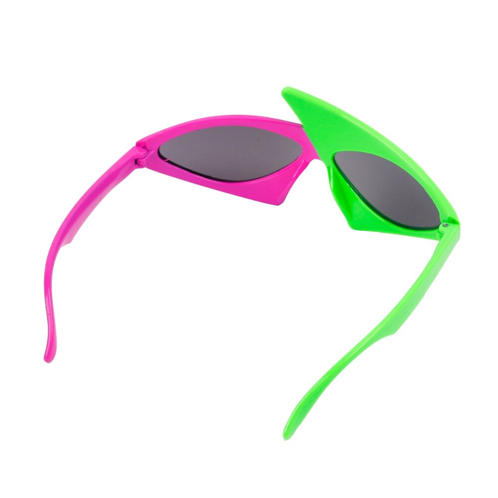 Roy Purdy Style Party Mask Birthday Party Hip-Hop Asymmetric Triangular Sunglasses Novelty Green Pink Contrast Color Glasses