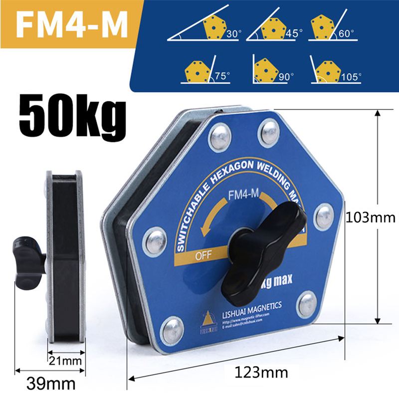 Fm4- s /fm4- m omskiftelig sekskantet svejsemagnet tænd / sluk multi-vinkel svejseholdere til jern svejsning positionering