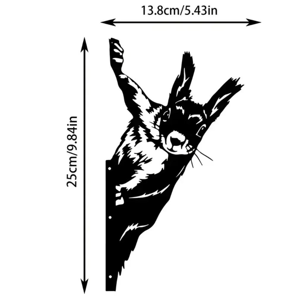 1pc Creatieve Boom Insert, Roestige Eekhoorn Silhouet Metalen Decoratie Boom Stakes, Tak Insert Decoratie Ijzer Art Silhouet: Army Green