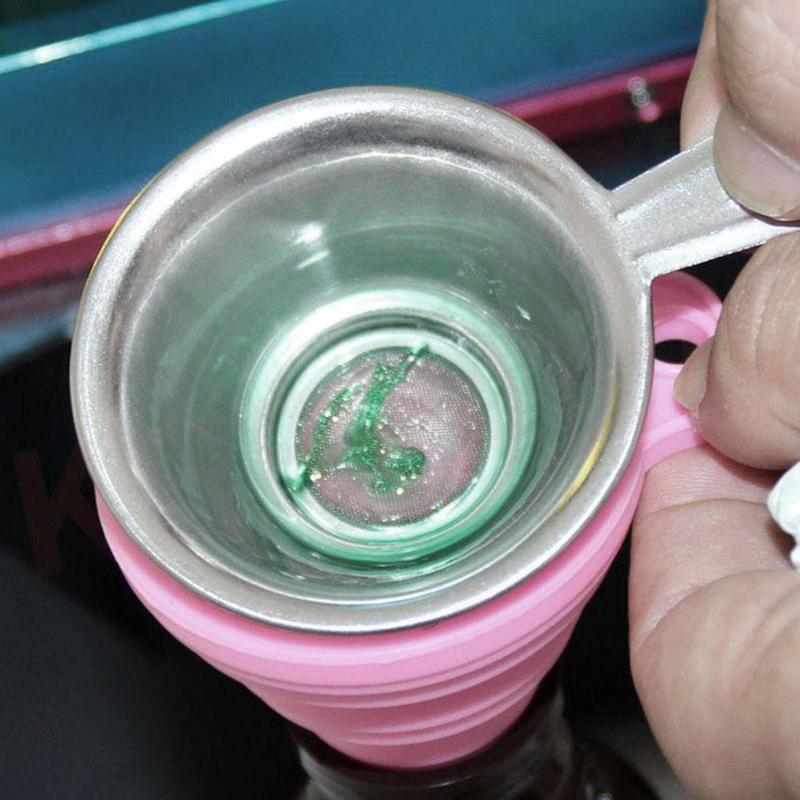 Telescopic UV Resin Funnel With Metal Filter Cup Silicon Funnel Long Neck Funnel Liquid Filling Kitchen Tools