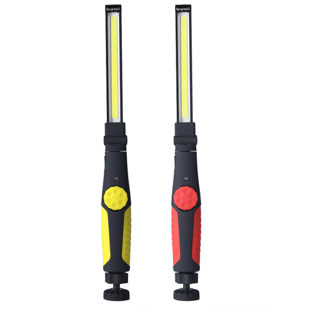 Lampe de poche pliante à Led pour le travail, bande Rechargeable, lumière d&#39;inspection magnétique, atelier de réparation de voiture, éclairage de torche, 1/3/6 paquets: Yellow-Red