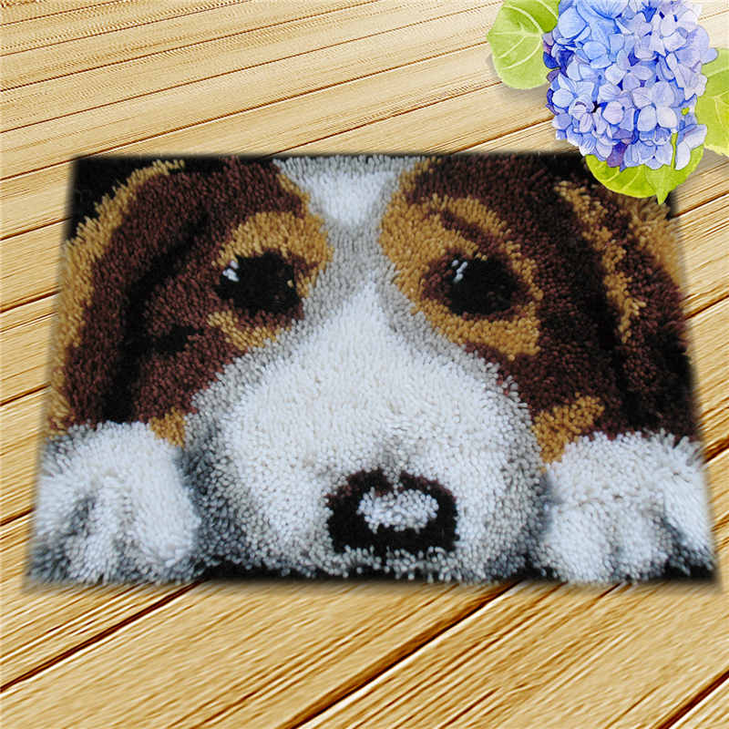 Prajna mignon animaux tapis couture loquet crochet Kits toile tricot tapis crochet point de croix Fomiaran pour couture bricolage Handmades: Red