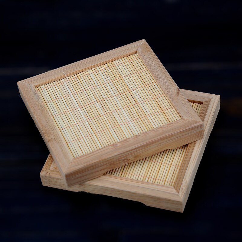 Eenvoudige Portble Cocktail Wijn Coaster Gemaakt Door Bamboe