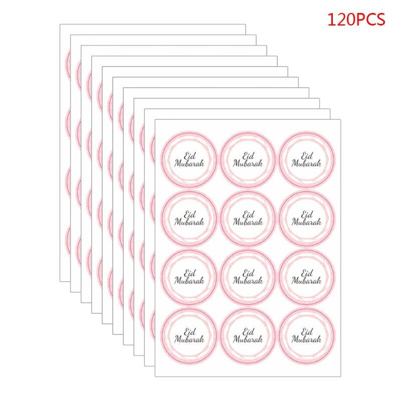 120Pcs Ramadan Stickers Eid Mubarak Geschenkdoos Label Papieren Zak Seal Sticker Ramadan Kareem Decoratie Baby Fotografie Stickers: 5