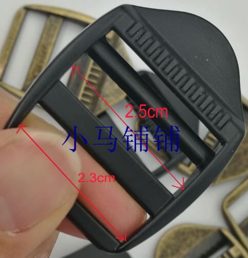 6pcs metal thickening school bag ladder buckle subheading word buckle taping adjust buckle 2.5cm garment trimmings: black