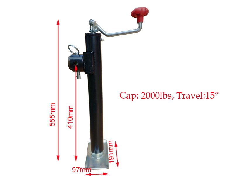 CVP 2000 Lbs 5000lbs Trailer tongue Swivel Jack Top Wind Pipe Mount 15" Lift,trailer jack,prop trailer jockey wheel parts: 2000lbs 15inch