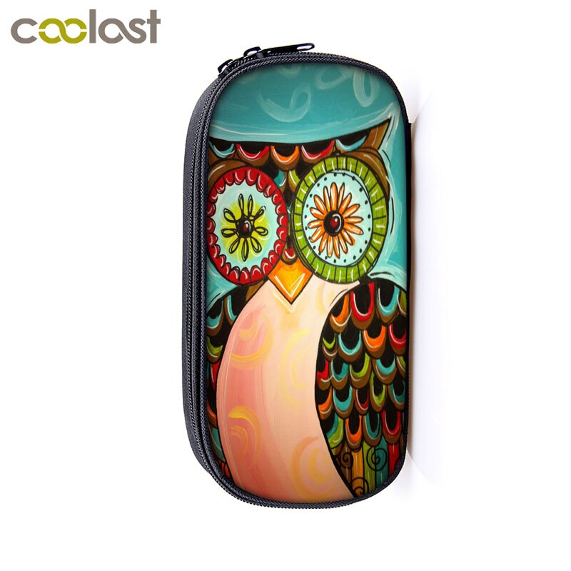 Nuit oiseau hibou imprimer étuis à cosmétiques porte-crayons femmes sac de maquillage filles papeterie sac école étui boîte à crayons fournitures scolaires: qbbxmty04
