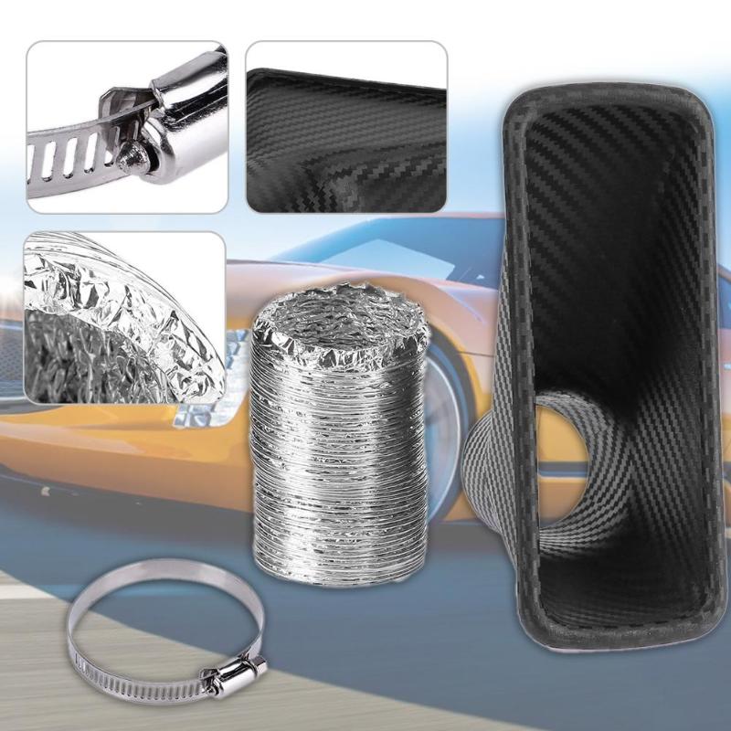 Auto Front Bumper Turbo Air Intake Pipe Turbine Inlet Pipe Air Funnel Kit Car Air Intake System Kit Aluminum Pipe Air filter