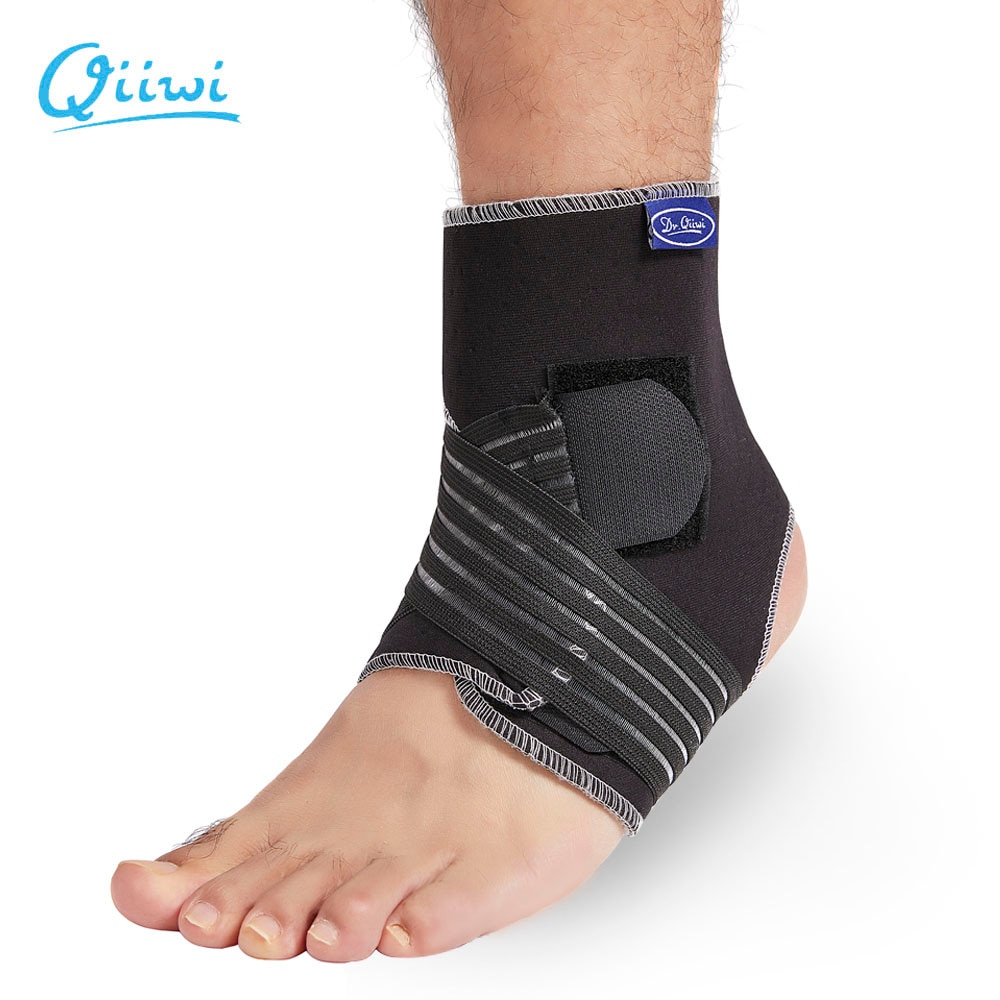 Dr.Qiiwi Sport Veiligheid Enkel Ondersteuning Pad Bescherming Compressie Enkelbrace Elastische Bandage Guard Voet Bandjes Wrap Bescherming