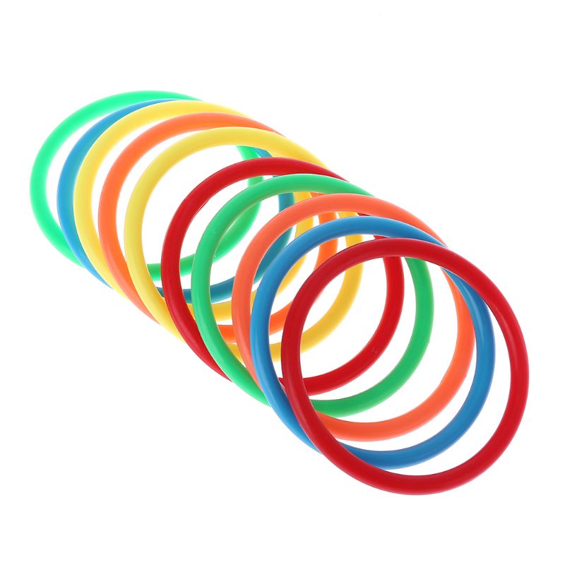 10 stuks Plastic Toss Ringen Doel Gooien Carnaval Achtertuin Park Games Kinderen Intelligentie Ontwikkeling Educatief Oefening Speelgoed: 8cm