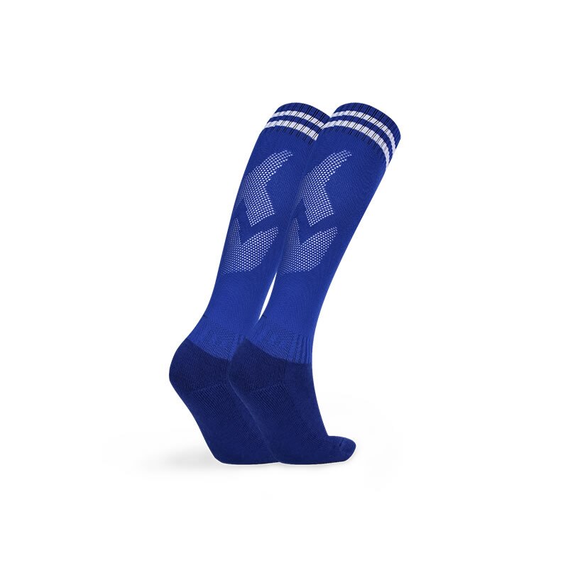 JIANFEI Professionelle Kinder Sport Fußball Socken Anti Slip Fußball Laufen Lange Strumpf Über Knie Gummi Socken: Blau