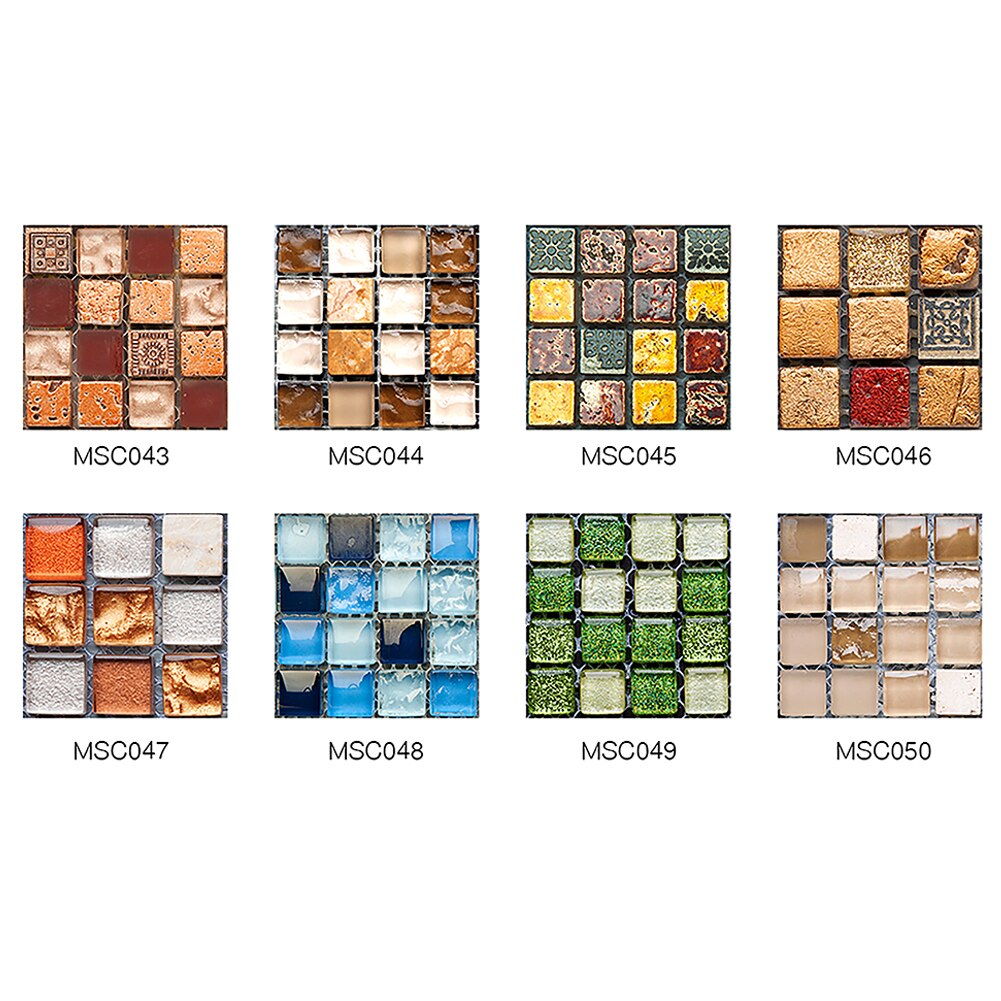 PVC Anti-collision Tile Stickers 10pcs/set DIY Waterproof Floor Decor Decal Mosaic Thickened Wall Tile Stickers