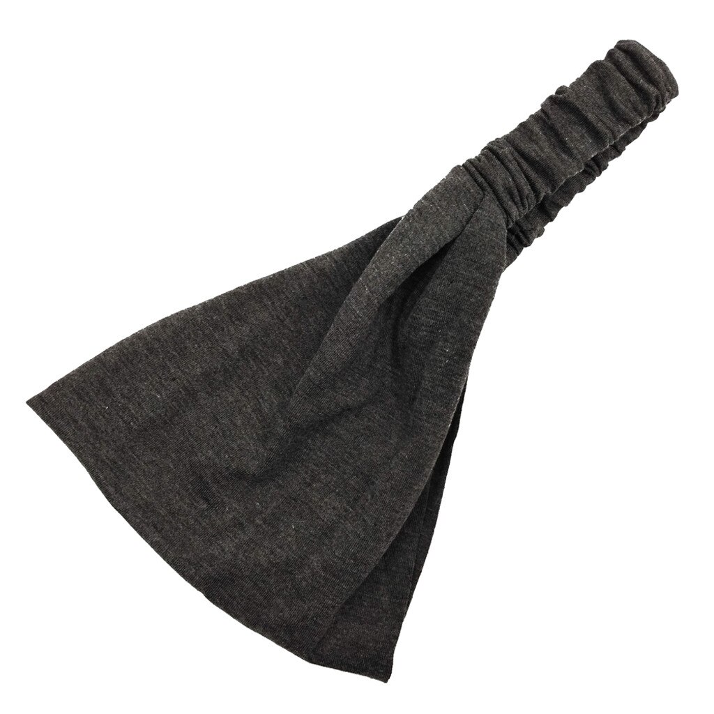 Cinta elástica para el pelo para Mujer, Bandana De Color liso para Yoga, gimnasio, banda para el pelo para el sudor, banda para la cabeza, Buzos deportivos: Gris