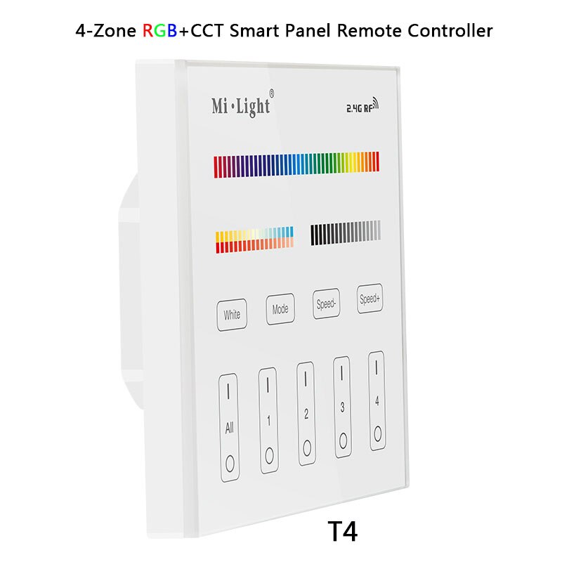 Miboxer smart touch panel dæmpbar dæmpning/ct/rgb/rgbw/rgb+cct led strip lys controller 2.4g trådløs fjernbetjening  p1/p2/p3/t1/t2/t3: T4