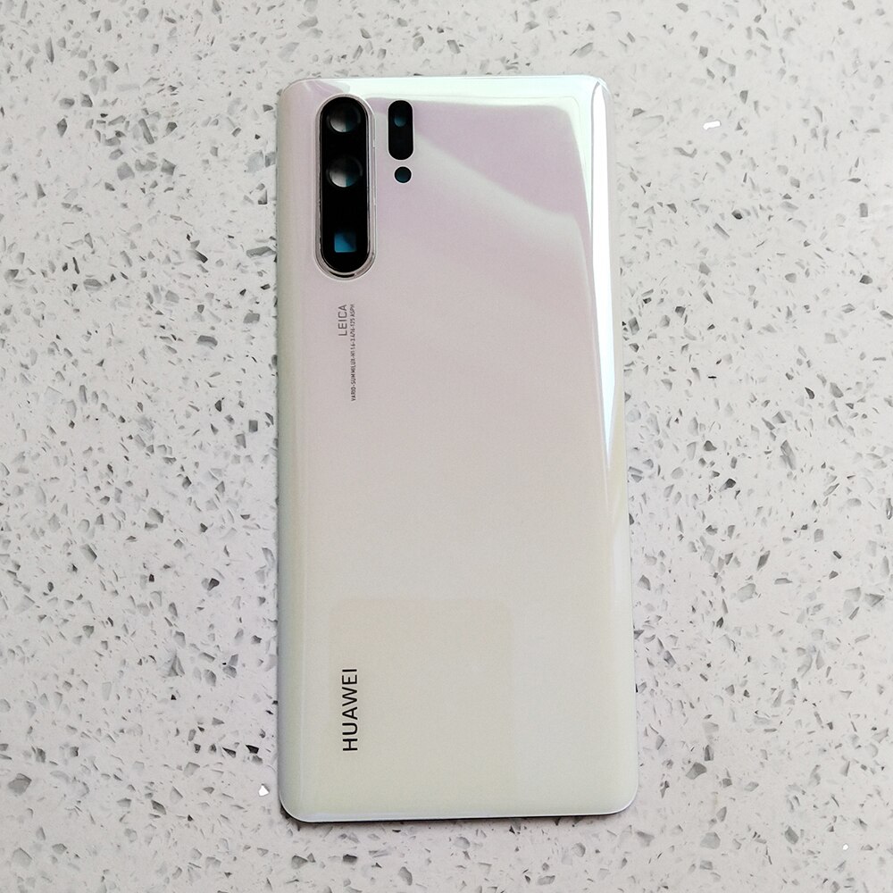 100%  original huawei  p30 pro batterilock bak glaspanel bakre hölje för  p 30 utbyte med kameraglaslinsram: P30 vita