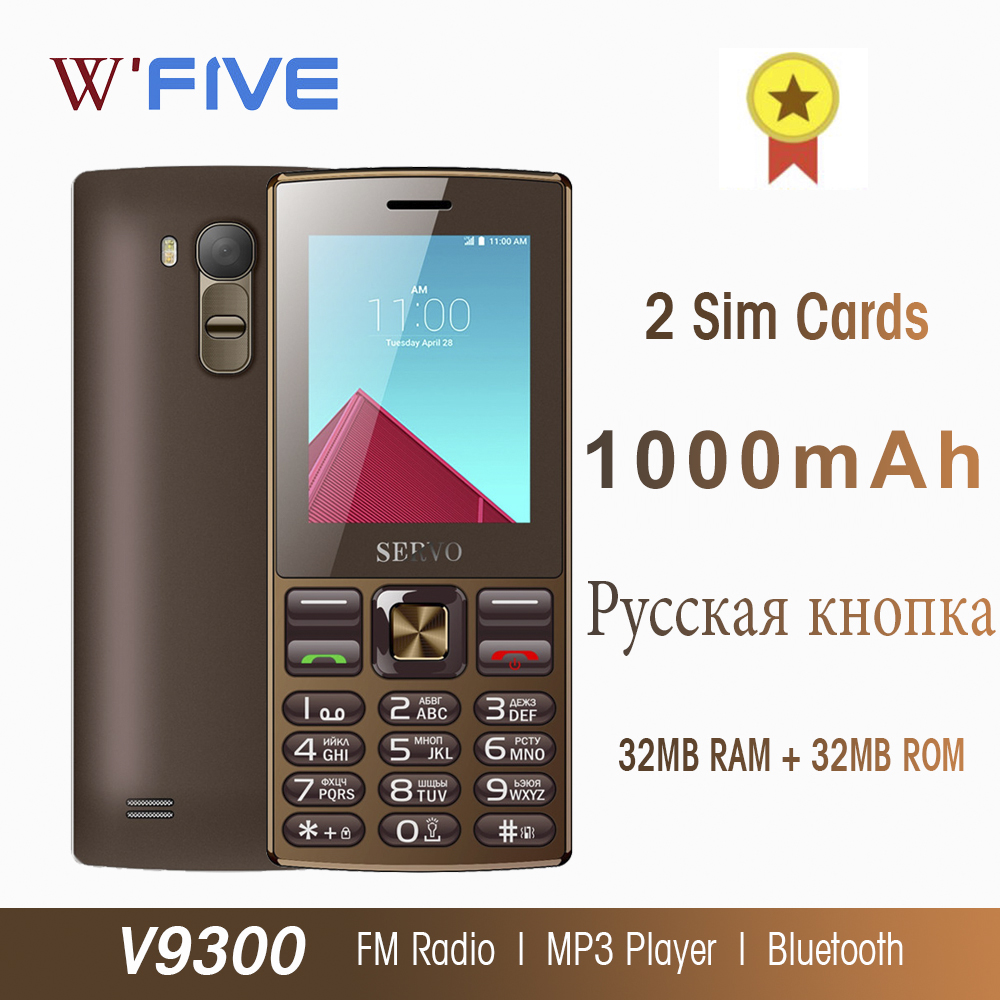 Originele Telefoon Servo V9300 2.4 Inch Dual Card Sim-kaart Bluetooth Fashlight Mobiel MP4 Gsm Gprs Russische Toetsenbord Mobiele Telefoons