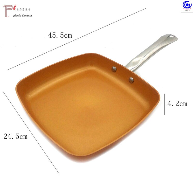 Non-stick Copper color Frying Pan with Ceramic Coating and Induction cooking Oven & Dishwasher safe 8 -10-12 inches glass lid