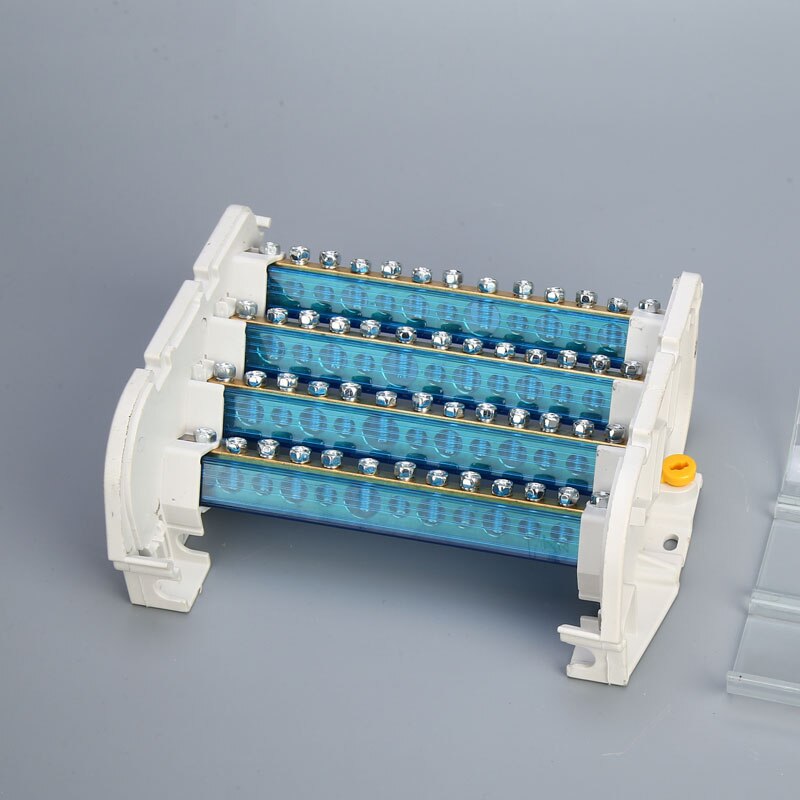 1pc Cabinet Copper Plastic waterproof junction box 4 * 7 cabinet 125A two bus junction box enclosure 2 * 7 4*7 Terminal Block: 4x13 160A