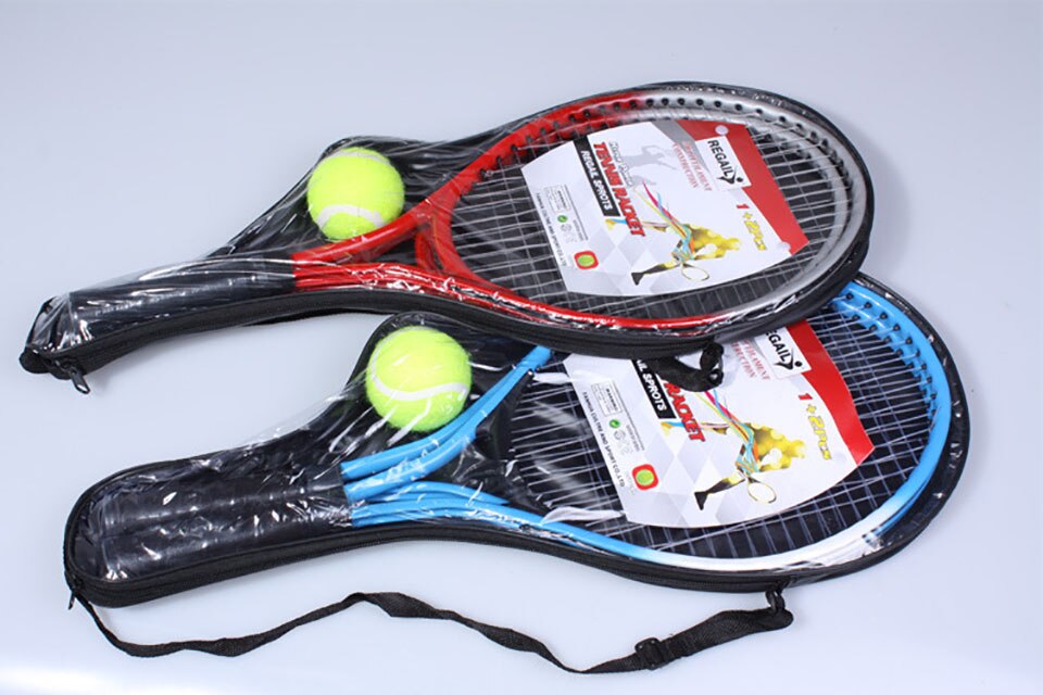 einstellen von 2 Teenager Tennis Schläger Für Ausbildung raquete de Tennis Kohlenstoff Fiber oben Stahl Material Tennis Schnur mit freies Ball