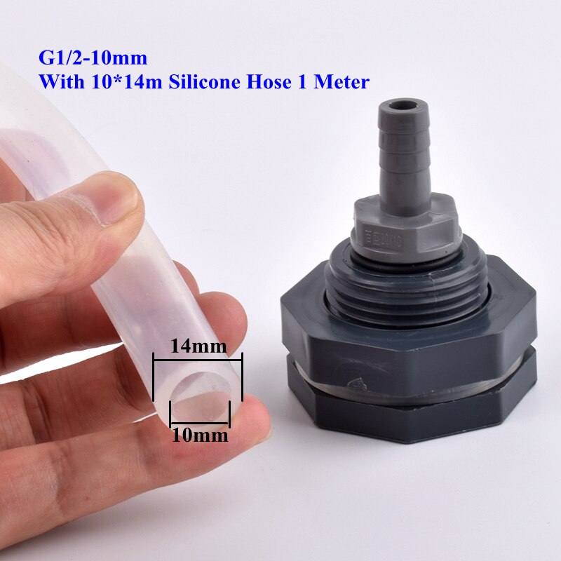 1/2" To 8mm~16mm PVC Water Tank Connector Pagoda Direct Set Garden Irrigation System Silicone Hose Joints Aquarium Tank Joint: grey