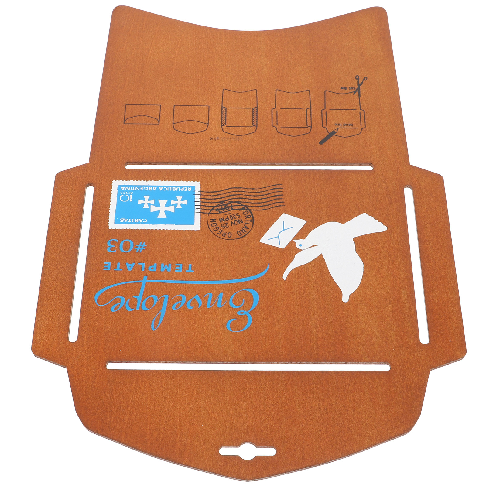 Wooden Envelope Maker Stencil Durable DIY Tool for Greeting Cards Invitation Letters Packaging Template Stencil