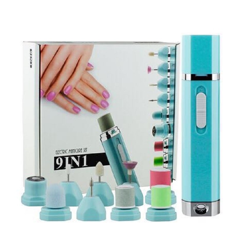 9 in 1 multifunktion elektrisk neglesliber bærbar manicure slibemaskine elektronisk fodfil værktøj elektrisk epilator