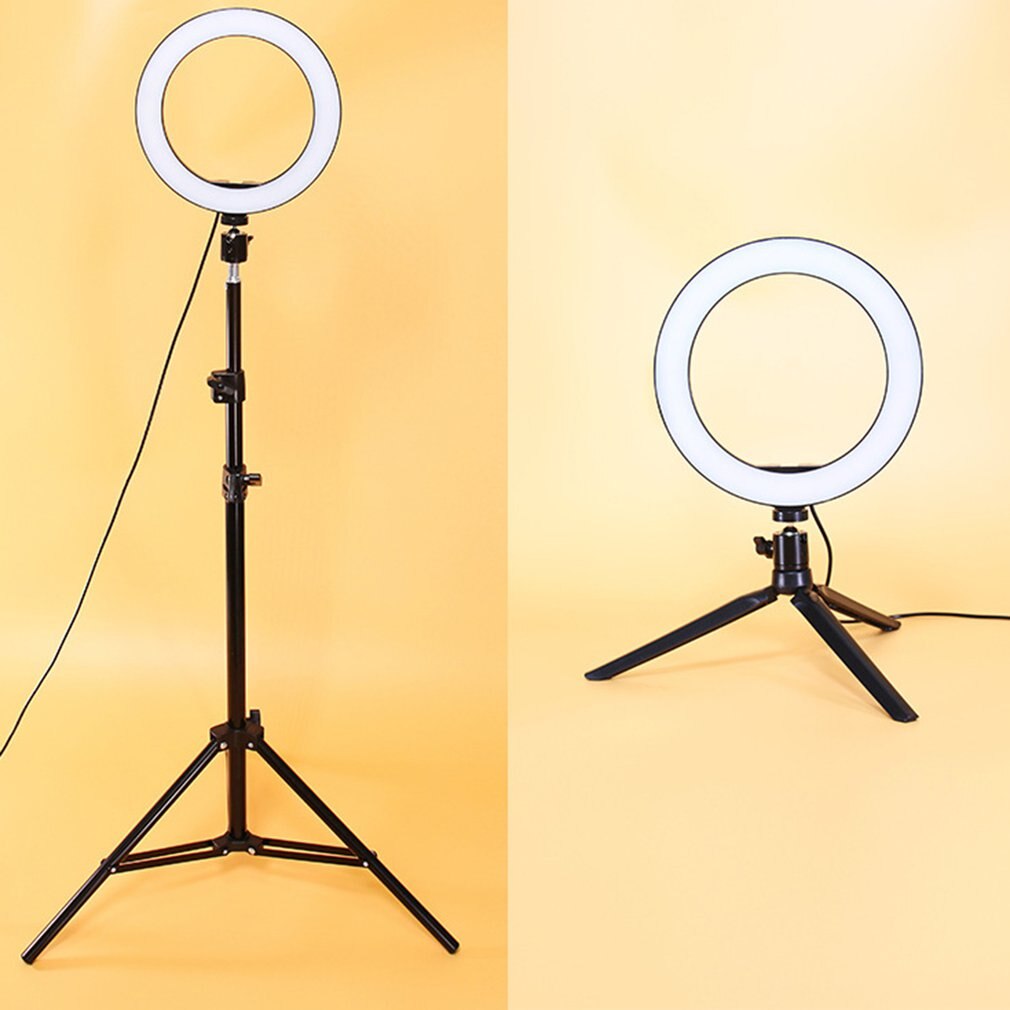 8 Inch Flat Ring Light Selfie Beauty Photography Mobile Phone Live Light Three Color Temperature LED Fill Light