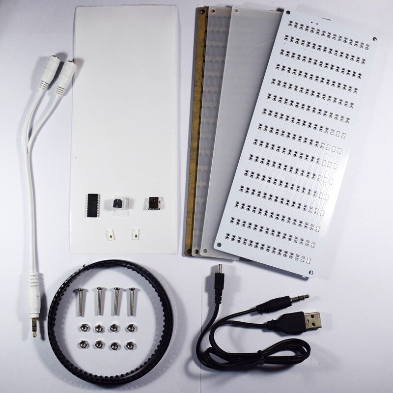 Ecualizador Digital LED de 225 segmentos, Control de presión de gran tamaño, Kit de ondas de sonido de espectro de música, bricolaje