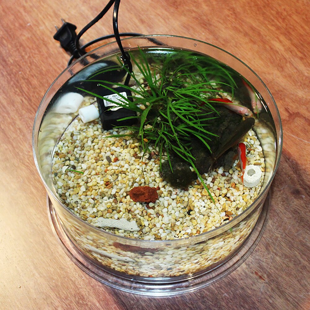 Desktop Small Fish Tank Goldfish Tank Turtle Tank Reptile Breeding Box Plastic Cylinder Ecological Landscaping Cylinder