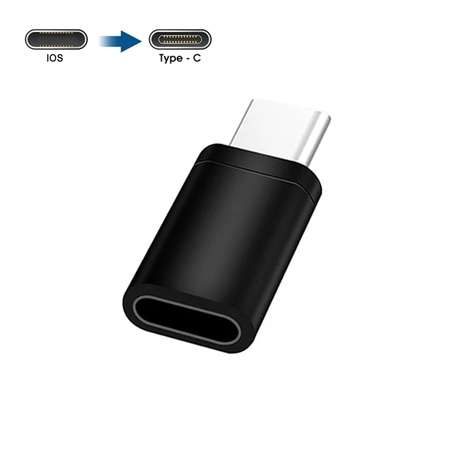 Adaptador Micro USB tipo C macho a IOS hembra, conector de sincronización de datos, convertidor de carga para Apple, teléfono móvil Android, adaptador de computadora portátil: Blanco