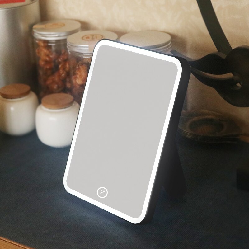 Led Vanity Touch Screen Makeup Mirror Vanity Lights 180 Degree Rotation Table Countertop Cosmetics Bathroom Mirror MJ708