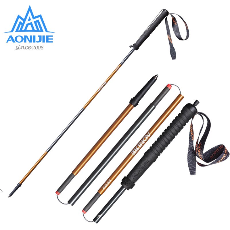 AONIJIE E4102 M-Pole Folding Ultralight Quick Lock Trekking Poles Hiking Pole Race Running Walking Stick Carbon Fiber 110-120cm