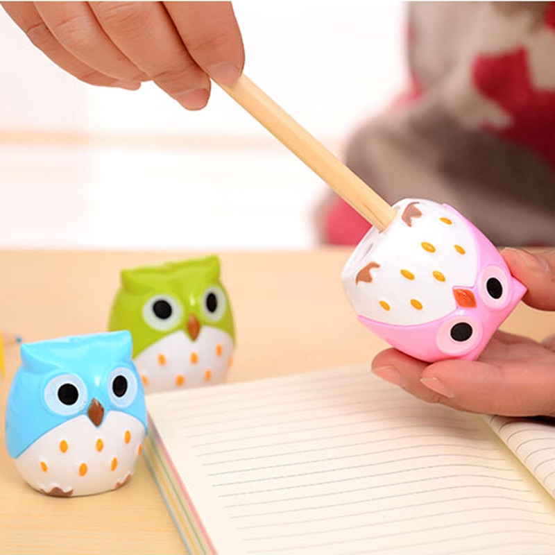 24 PCs Cute Pencil Sharpener Stationery Korea Cute Owl Student Stationary Animal Pencil Sharpeners for Kids School
