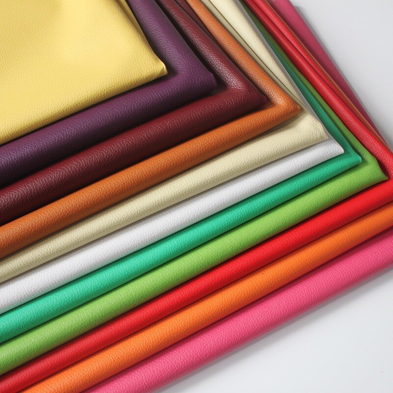 Tissu en Faux cuir PVC synthétique, 50x70cm, petit, épais, motif galets, Litchi, couleur Pure, pour bricolage, décoration de la maison