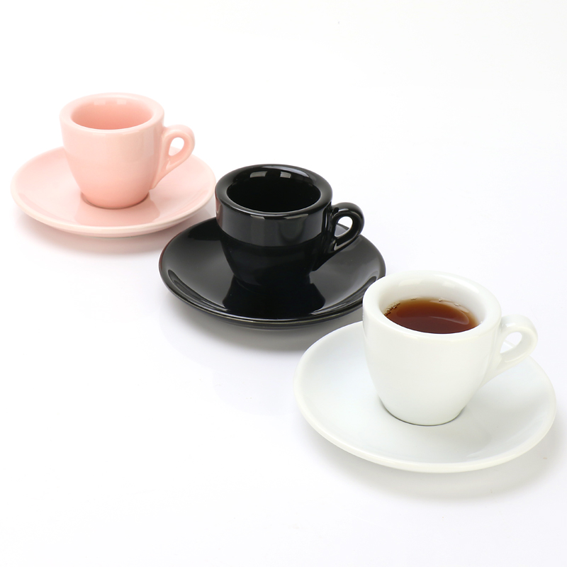 Tazas y platillos de Espresso italianos de 50ml, taza de Espresso de cerámica con aislamiento térmico grueso de larga duración, artículos especiales para café