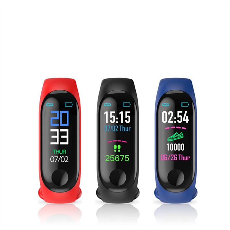 Running Pedometer M3 Plus Blood Pressure Monitor Heart Rate Fitness Tracker Smart Bracelet Step Counter Waterproof Pedometers