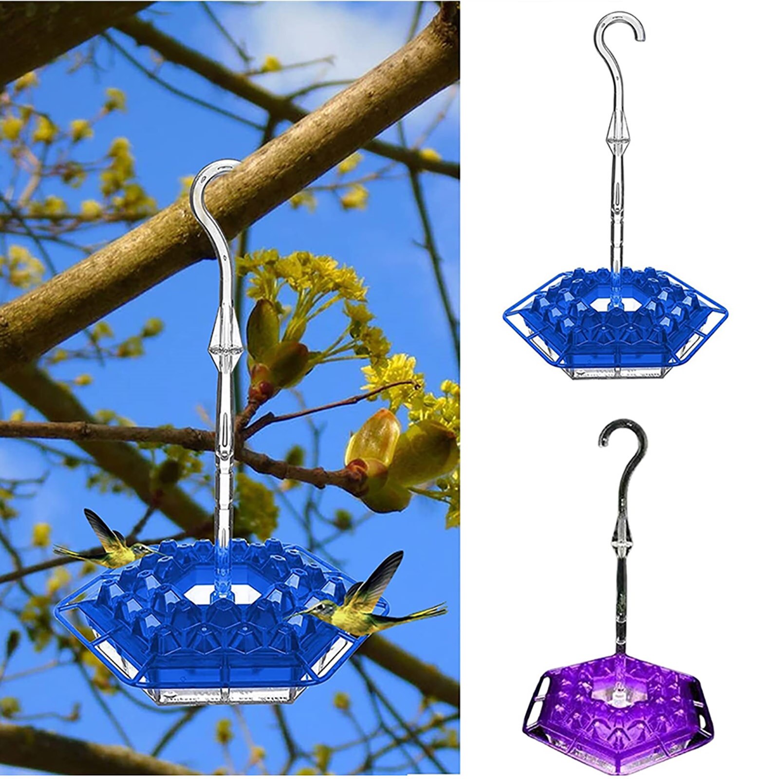 Mangeoires d'extérieur pour colibris, 30 Ports d'alimentation, fenêtre suspendue, mangeoire pour oiseaux sauvages, pour jardin extérieur, décoration de cour, tôlerie intégrée