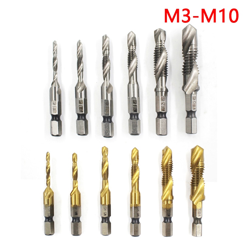 Ztdplsd zeskantschacht hss titanium machine tapschroef spiraalpunt draad metrische plug taps boorbits hand slijpen snijgereedschap