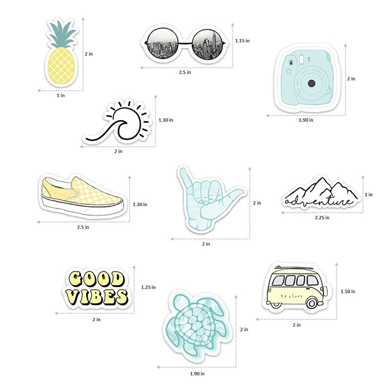 10pcs/set Stickers For Water Bottles Cute Waterproof Perfect For Laptop Car Phones Home Decoration Stickers & Posters Cute
